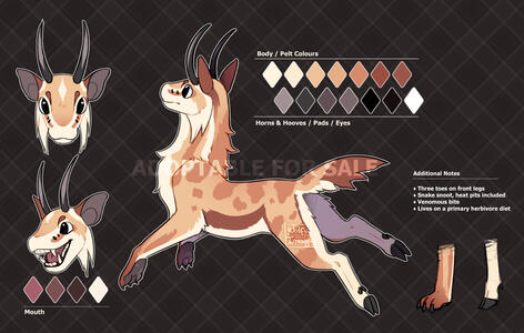 Adoptable design featuring two additional headshots and character details.