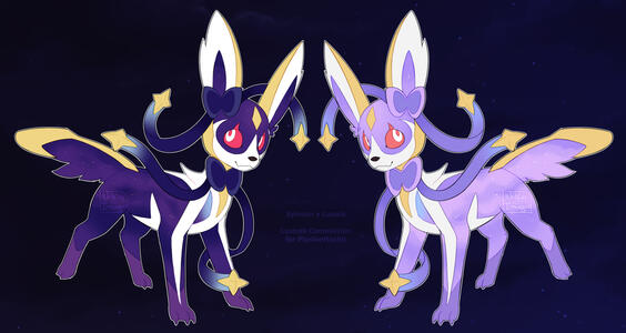 Commission for PlushiieMochii - Sylveon x Lunala fusion